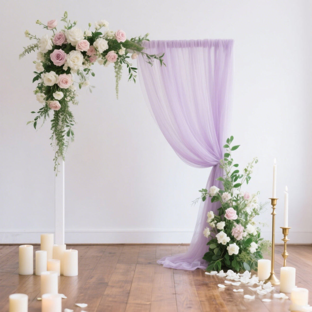 Sheer Backdrop Curtain Panel 5ft × 10ft Lavender Lilac – Wedding Arch Drape with Rod Pocket