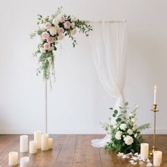Sheer Backdrop Curtain Panel 5ft × 10ft White – Wedding Arch Drape with Rod Pocket
