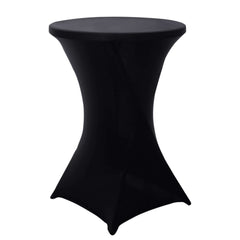 Spandex 30" Round Cocktail Table Cover Black - Easy to Maintain Stretch Fitted Highboy Tablecloth for Stylish Events