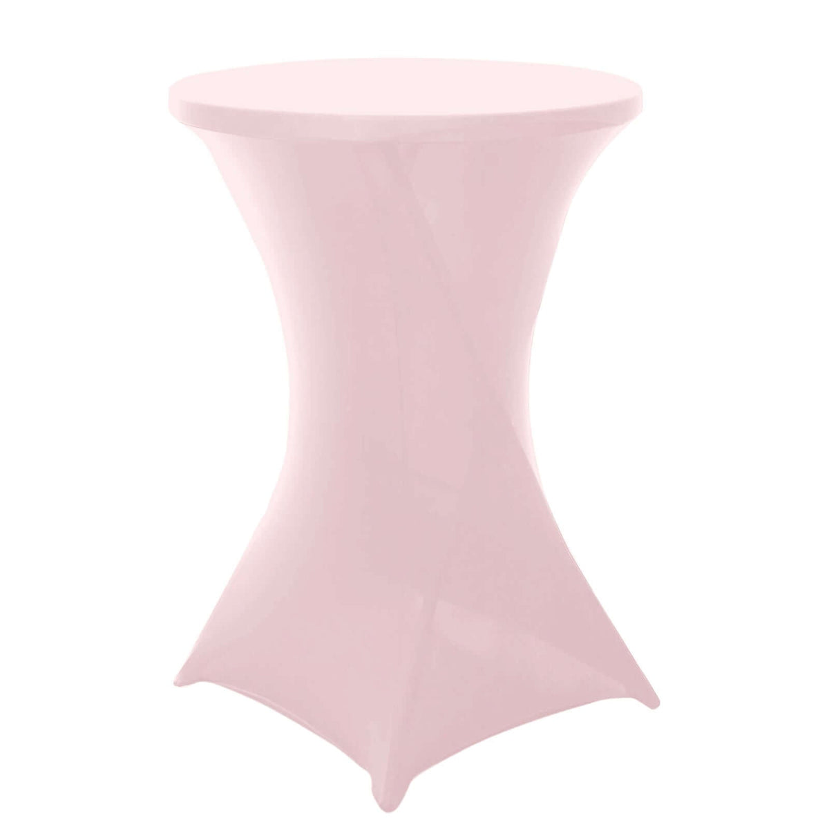 Spandex 30" Round Cocktail Table Cover Blush - Easy to Maintain Stretch Fitted Highboy Tablecloth