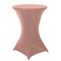Spandex 30" Round Cocktail Table Cover Dusty Rose - Easy to Maintain Stretch Fitted Highboy Tablecloth