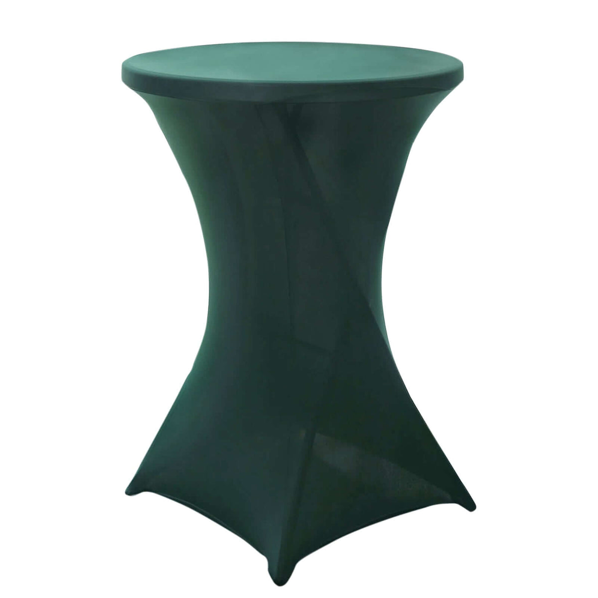 Spandex 30" Round Cocktail Table Cover Hunter Emerald Green - Easy to Maintain Stretch Fitted Highboy Tablecloth