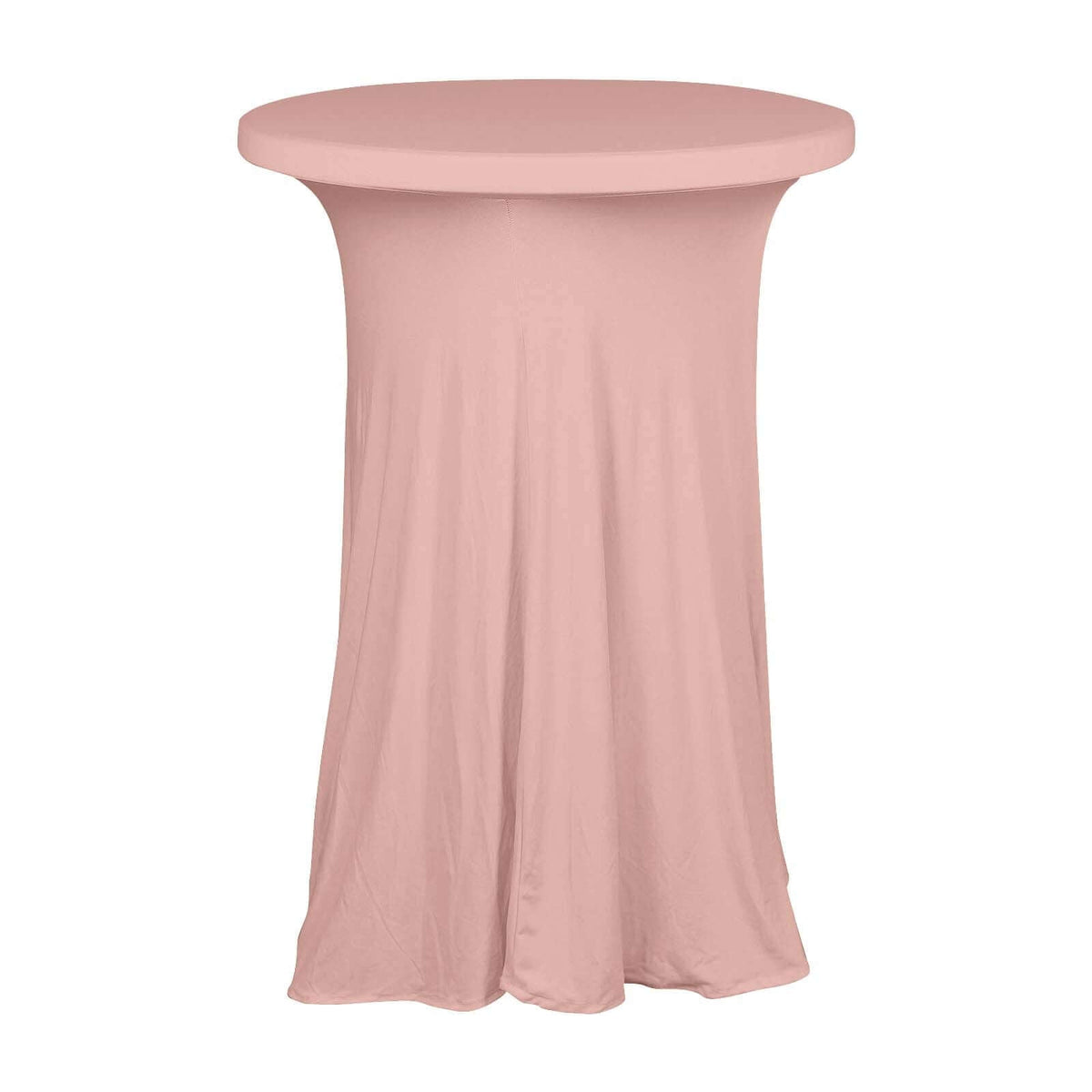 Spandex 30" Round Cocktail Table Cover Skirt Dusty Rose With Natural Wavy Drapes